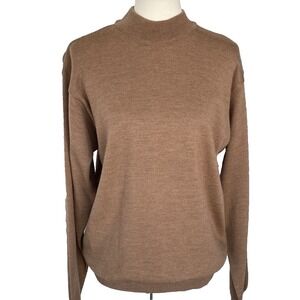 Holt Renfrew Men S Sweater Pure New Wool Italy Pullover Knit Long Sleeve Brown